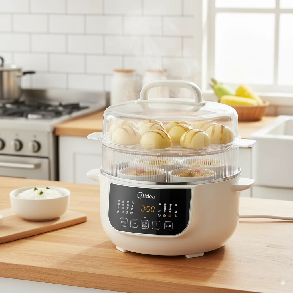 كوب الحساء الكهربائي من ميديا 5 في 1 وعاء طعام الأطفال عصيدة حساء عش الطيور العزل الحراري