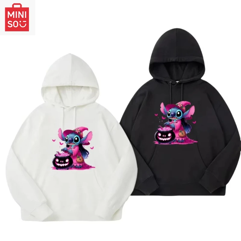 

Свитер с ограниченным принтом Disney Stitch Halloween, новый осенне-зимний мужской и женский свитер с капюшоном, пуловер с длинными рукавами