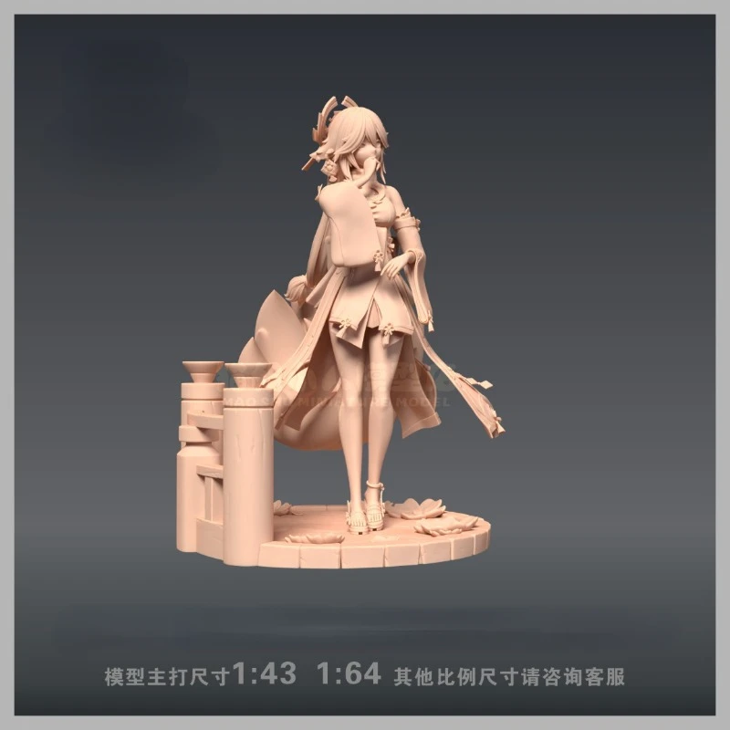 Gioco Anime periferiche figura Genshin Impact Yae Miko 1/64 1/43 resina bianco modello GK modello incolore Classic hand do