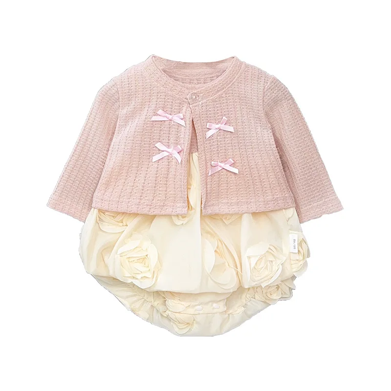 

INS Baby Girls clothes Fashion pink Outfit baby girls Romper Jumpsuit 2pcs Bodysuits Fall Winter Child Clothes