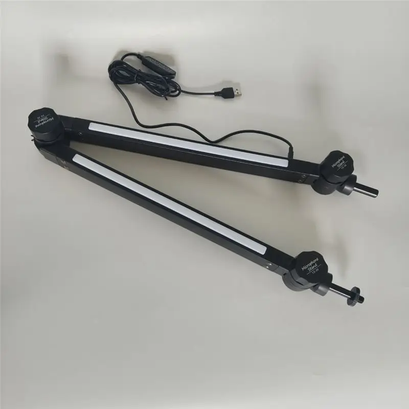 AA08-Microphone Stand With RGB Light Mic Holder Rotatable Suspension Boom Scissor Stand For Streaming For Gaming Applica