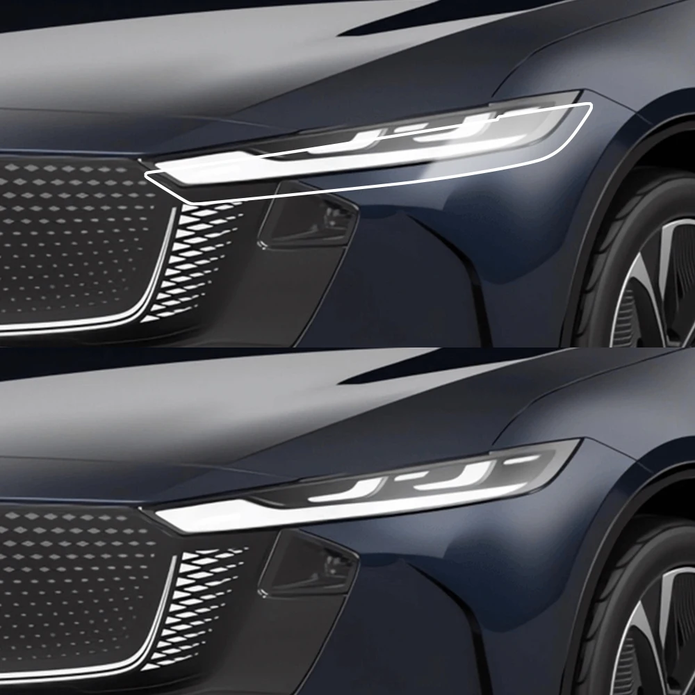 High-Gloss Smoke Black TPU Headlight PPF for MAZDA 6e CX-6e 2025-2026 Pre-Cut Anti-Scratch Protective Film Vinyl Wrapping Kit