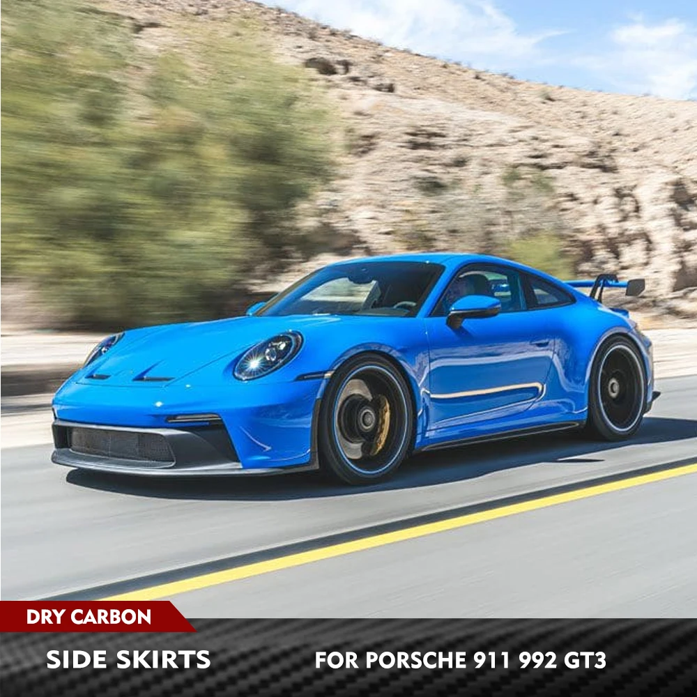 

For Porsche 911 992 GT3 2022 Prepreg Dry Carbon Fiber Car Side Skirt Extension Lip Spoiler Car Racing Side Lip Spoiler Body Kits
