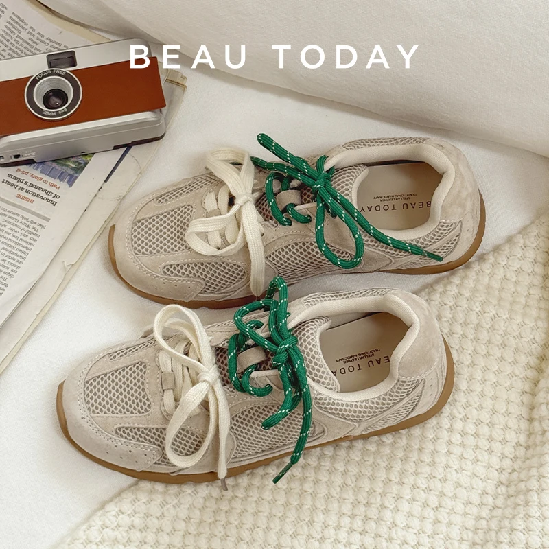 BEAUTODAY أحذية رياضية كاجوال للنساء شبكة مكتنزة 2024 جديد بلون الخريف موضة عدم الانزلاق أحذية ملونة الإناث الشقق 29871