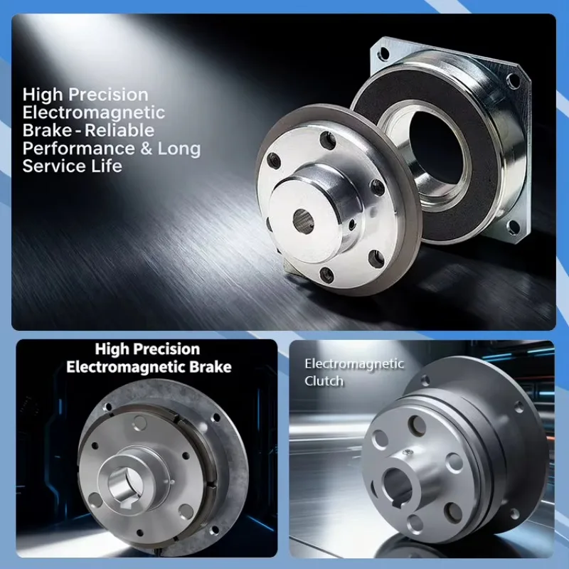 Electromagnetic Brake with Bearing for Packaging Machines 24V DC CE Certified 20KG Torque 3000 RPM