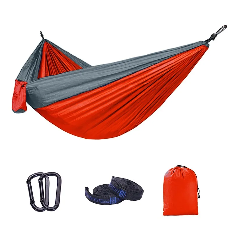 

Modern 2-Person Portable Nylon Camping Hammock for Outdoor Backpacking and Furniture Versatile for Exterior Use