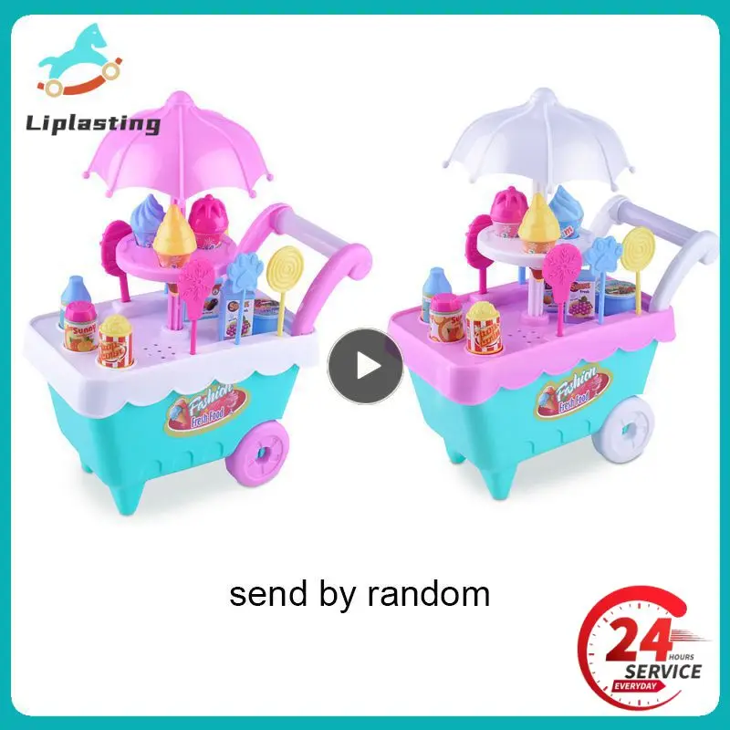 Children Role Play Toys Mini Candy Cart Detachable Ice Cream Shop Cart Toy AN88