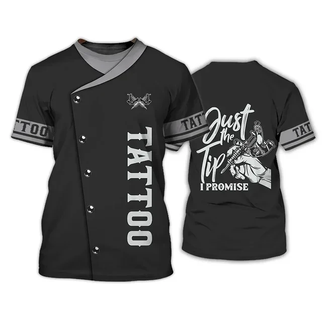 Tattoo T-Shirts 3D Print Men's Women Short Sleeve Round Neck T Shirt Oversized Tattoo Artist Work Suit Tees Unisex Tops Clothing