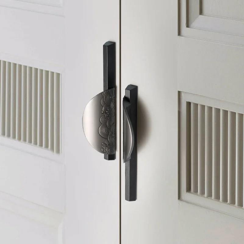 New Chinese Handle Cabinet Door Drawer Counter Mounted Semi-circular Extended Handle Light Luxury Wardrobe Door Handle