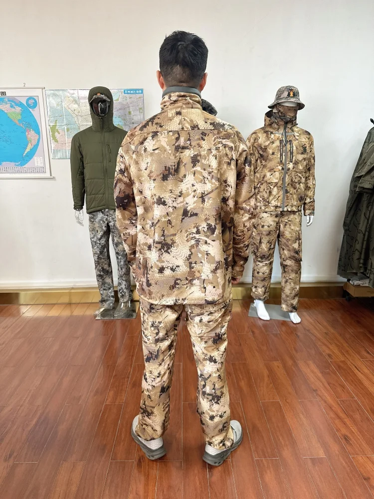 Pánská voděodolná, větruodolná, teplá lovecká bunda, střední vrstva, tichá třívrstvá kompozitní fleecová tkanina pro outdoorové vybavení - náhled 3