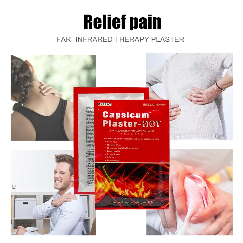 80Pcs Capsicum Pain Relief Patch Muscle Strain Back Pain Neck Knee Joint Ache Shelf-heating Chinese Medical Plaster