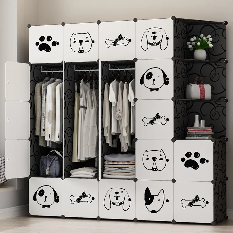 Home Cute Dog Magic Film Storage Yiwu Simple Wardrobe Cute Wardrobe Storage Cabinet Plastic Storage Customized Wardrobe