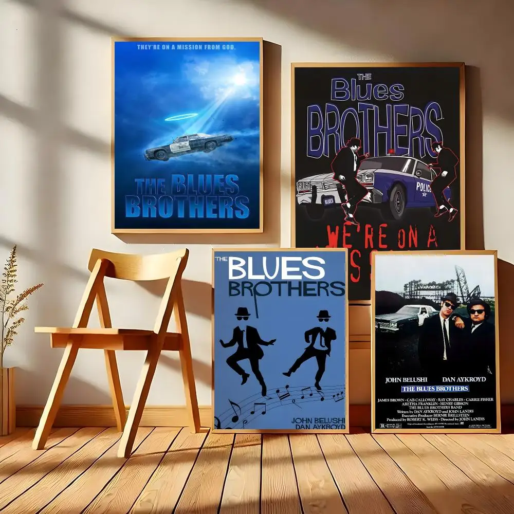 Classic Retro Movie The Blues Brothers Poster Matte Self-Adhesive Wall Art Print Living Room Bedroom Home Decor