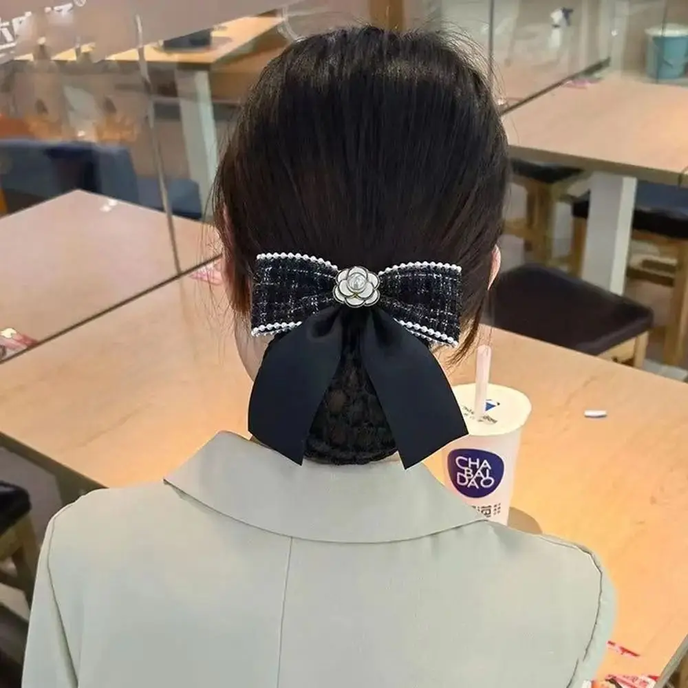 1Pcs New Bun Snood Mesh Flower Bowknot Fine/Loose Mesh Professional Hair Clip Hair Accessories For Light Attendant Nurses