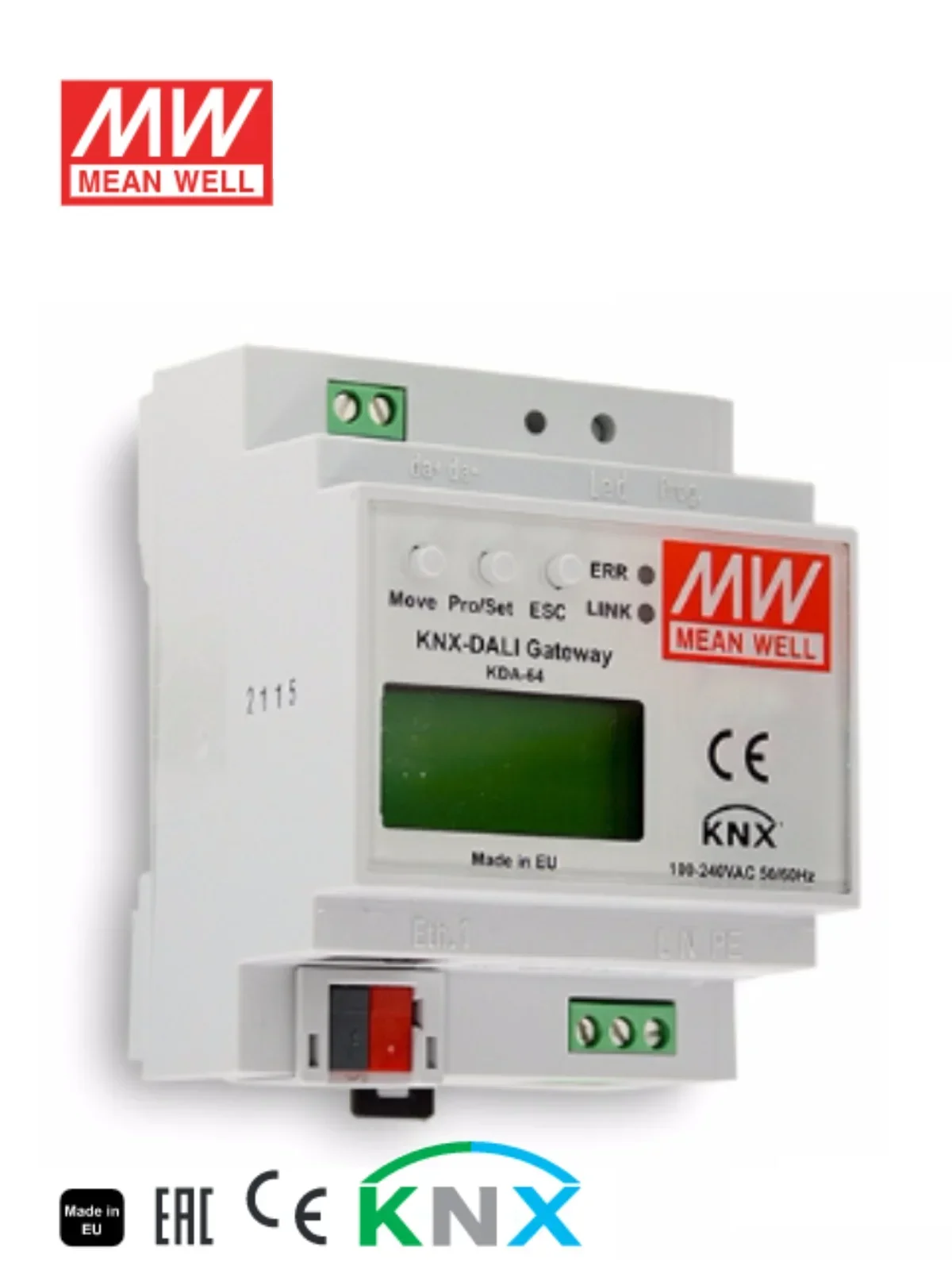 

KDA-64 Тайвань Mingwei, интеллектуальный контроллер, интеллектуальный домашний шлюз питания KNX, разъем, светодиодное освещение