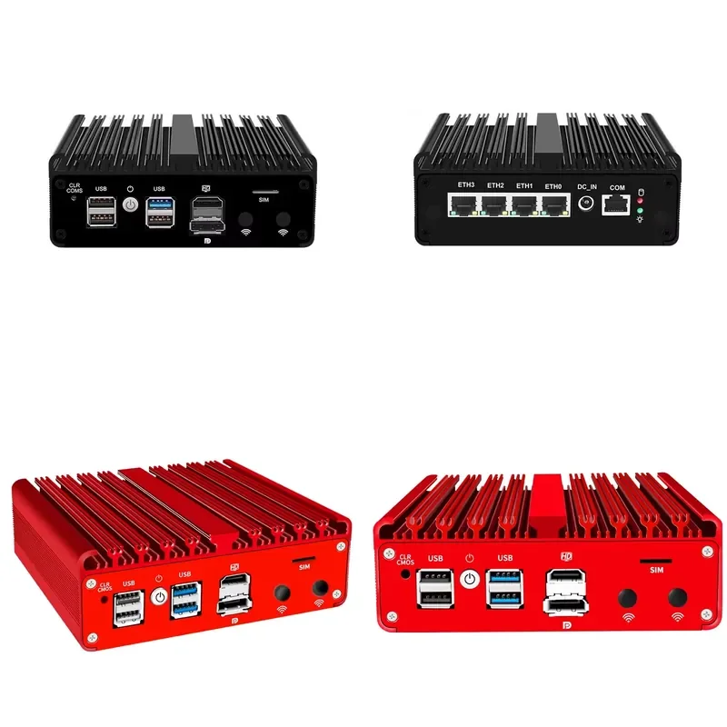 BKHD Wholesale Factory Fanless 4*2.5G LAN COM H30S J6412 Linux Wifi 5G Bluetooth Slot Soft Router Industrial Mini