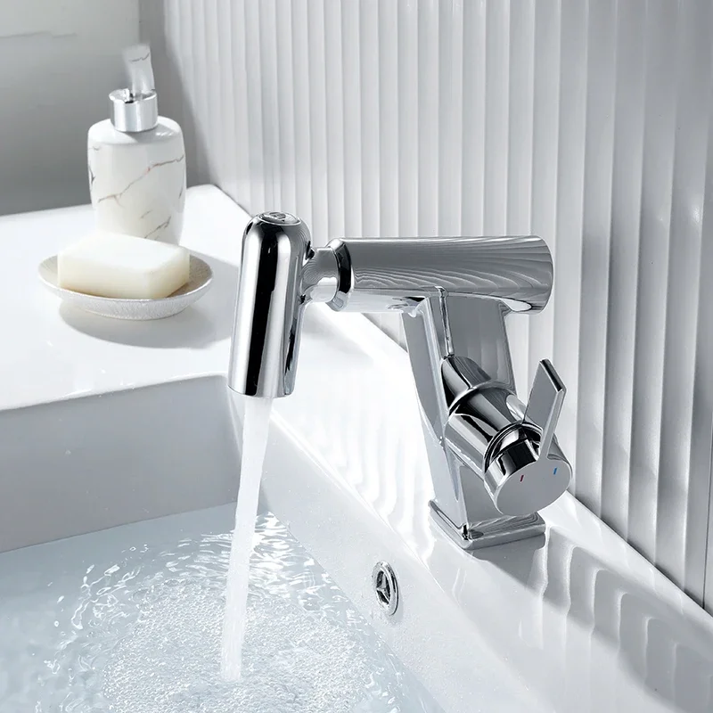 YYHC-Chrome Pull Out Basin Faucet Multifunctional 3 Mode Sprayer Nozzle Brass Bathroom Hot and Cold Water Sink Mixer Tap