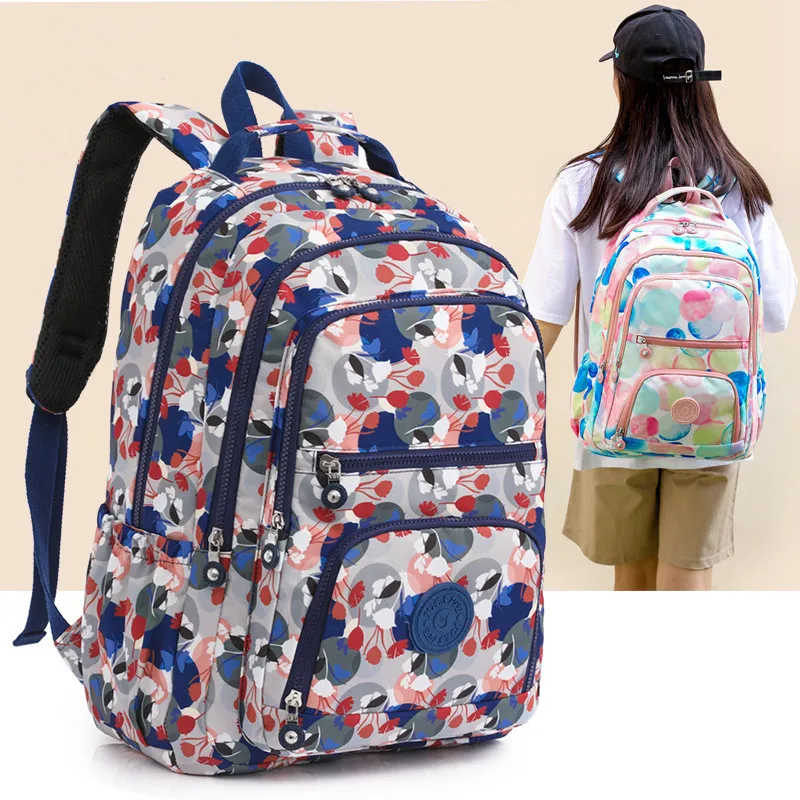 New Waterproof Nylon Backpack for Women School Shoulder Bag Bagpack for Teenage Girls Schoolbags Female Travel Backpacks mochila