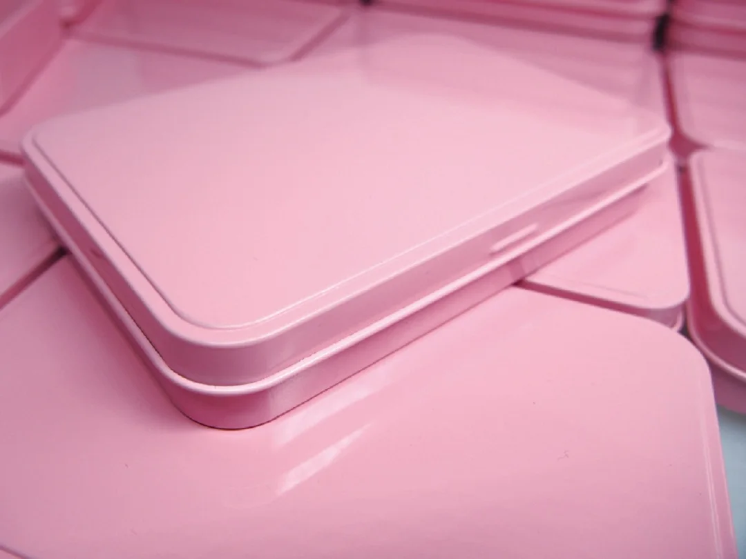 1PC Pink Metal Siamese Box Candy Packing Boxes Small Eye Shadow Cosmetic Storage Container Coin Earrings Headphones Gift Box