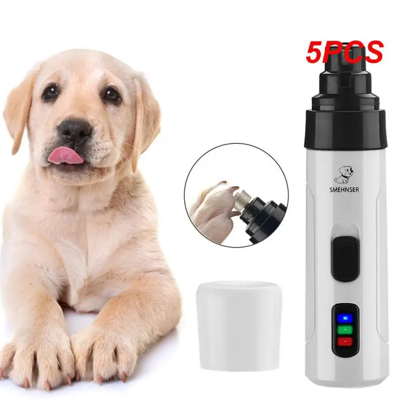 

5PCS Rechargeable Dog Nail Grinders USB Charging Pet Nail Clippers Electric Dog Cat Paws Nail Grooming Trimmer Tools