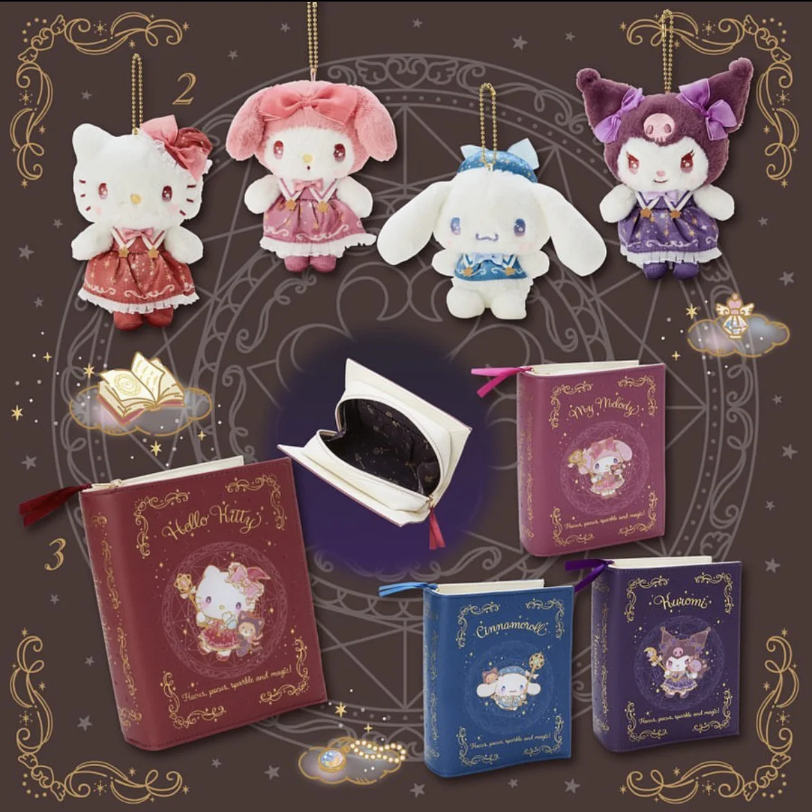 

Sanrio Hello Kitty Kuromi 3D Magic Book Storage Bag Cute Girl Originality Cinnamonroll Handbag My Melody Makeup Storage Bag Gift