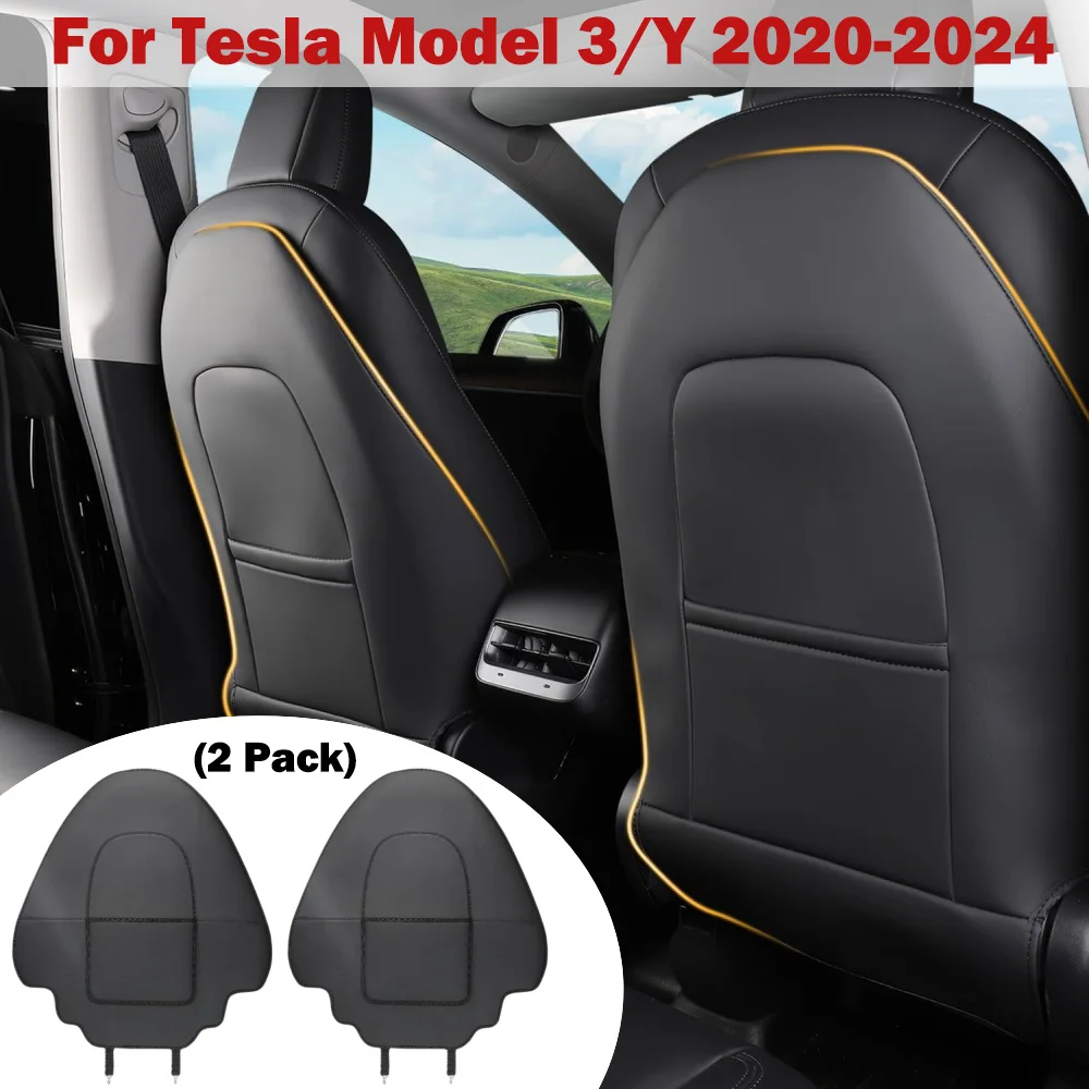 Rear Seat Anti Kick Pad for Tesla Model 3/Y 2020-2024,Back Seat Protector for Kids Seat Cover Waterproof Pet Protect Covers