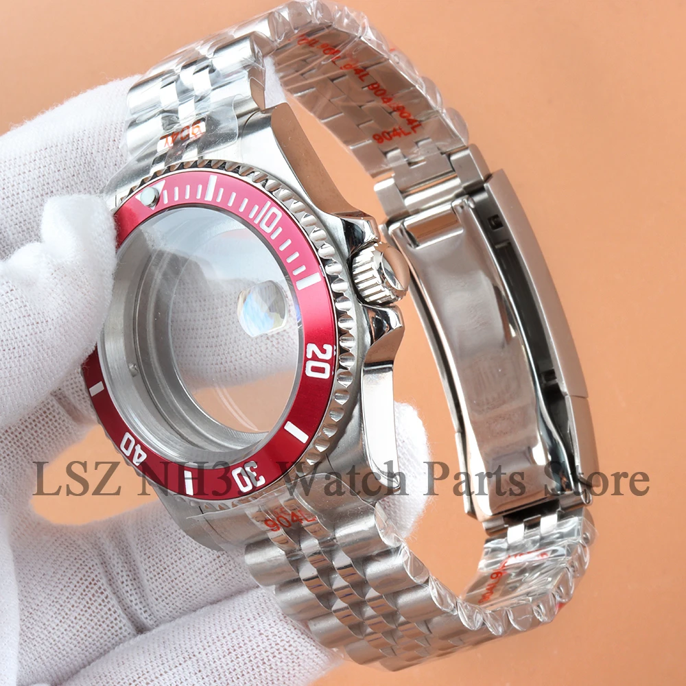 40mm Watch Case Sapphire Mirror Glass For Submariner NH34 NH35 NH36 NH38 Movement 28.5mm Dial Movement Uni-directional Bezel SUB