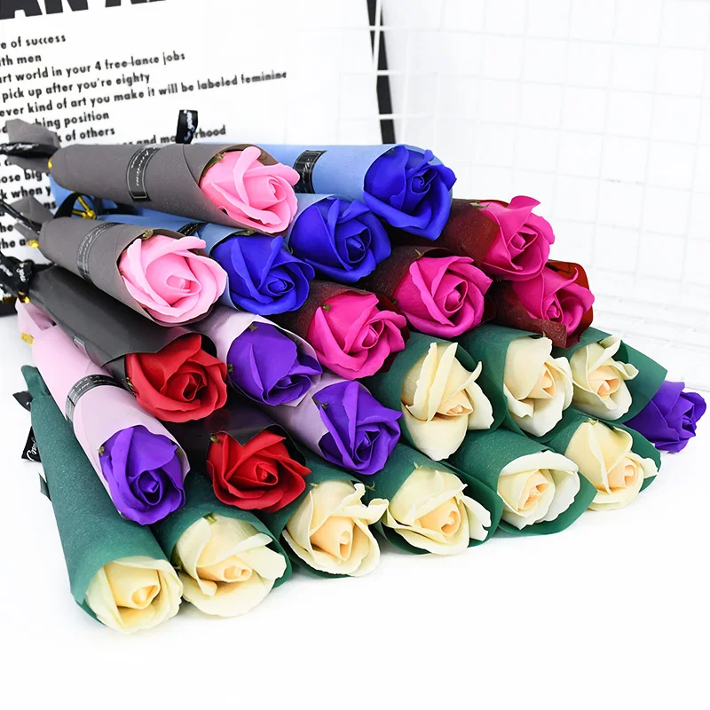 

5/10pcs Soap Rose Artificial Flower Girl Friend Valentine's Day Gift Creative Wedding Party Bouquet Holding Flowers Home Decor