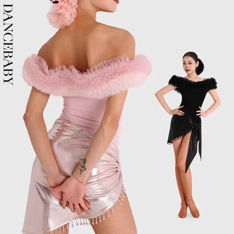 Costume de danse latine professionnel personnalisé, haut Standard National, vêtements pour femmes, robe de danse pour adultes, combinaison body