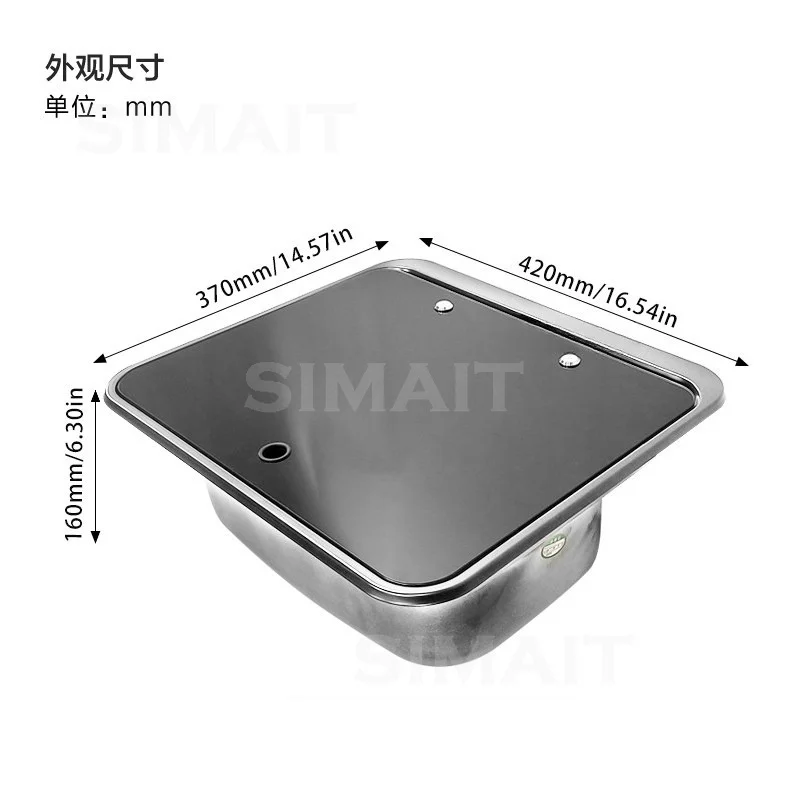 RV Stainless Steel Sink, Concealed Flip, with Hot and Cold Folding Faucet