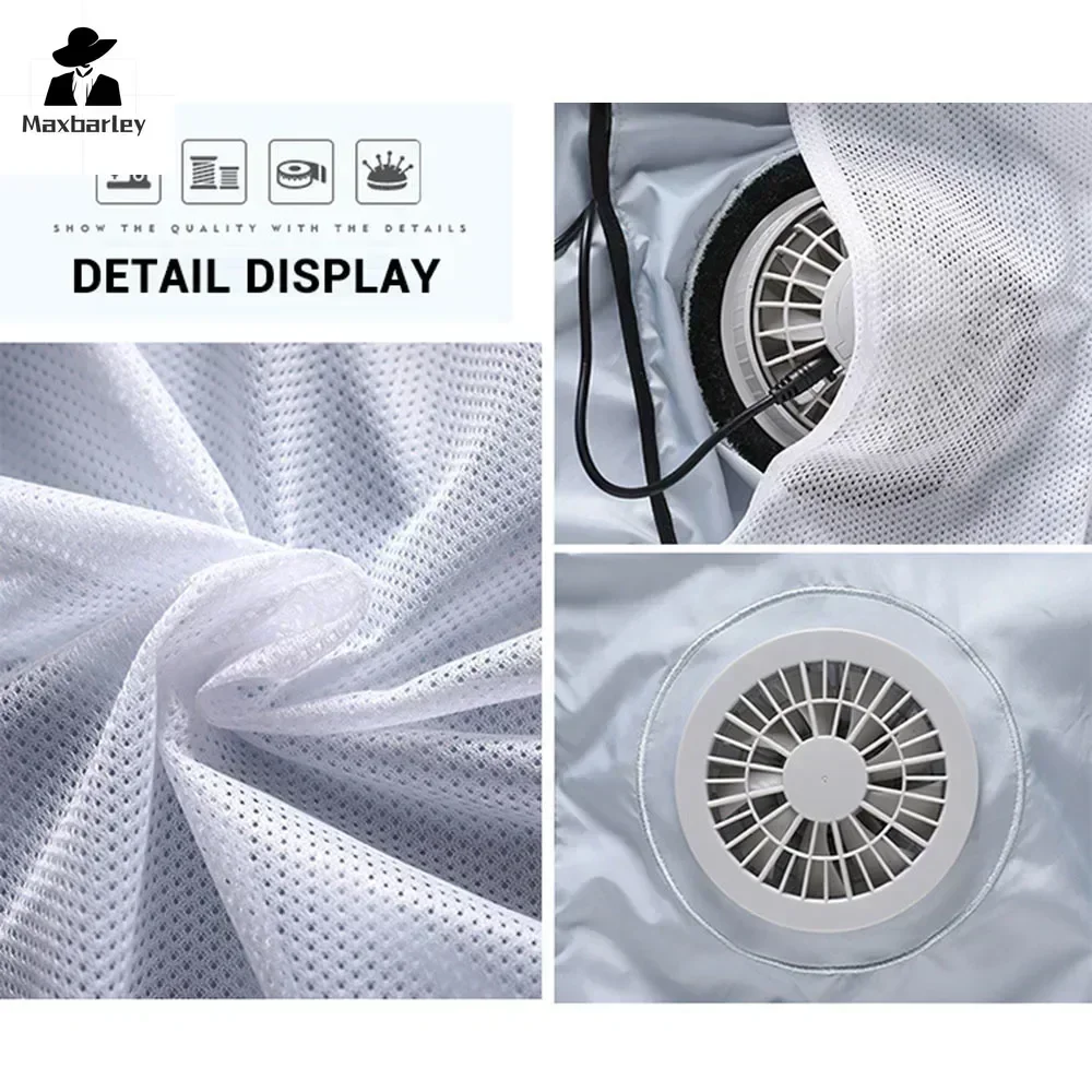 Men's Cooling Vest with Fan - Outdoor Air Conditioner Jacket USB Rechargeable Sun Protection Work Wear for Summer Hiking Fishing