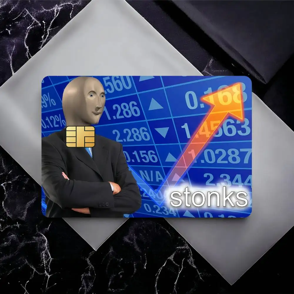 Not Stonks Credit Card Debit Card Waterproof Sticker Bank Bus Card Protective Film Sticker