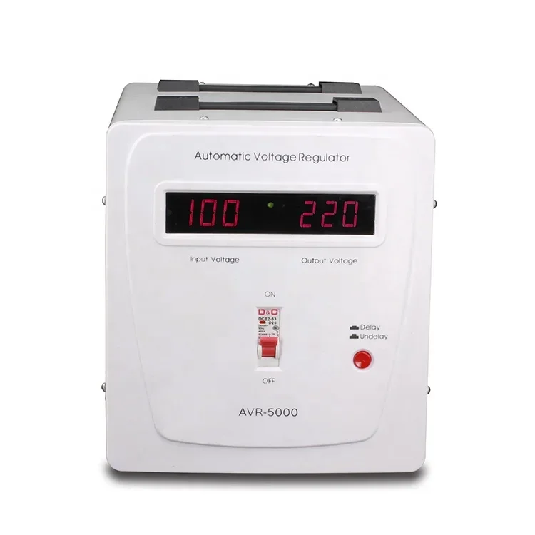 5KW 5000va 130-270V to 220V relay type electronic AVR AC Automatic Voltage Regulator Stabilizer digital display CE