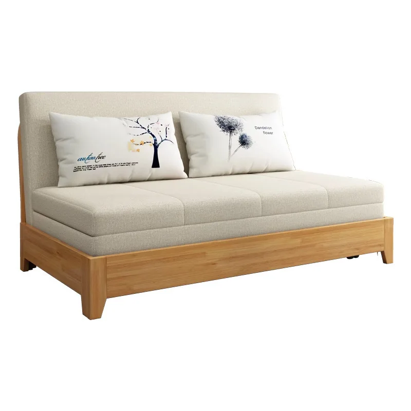 

Диван-кровать из массива дерева, многофункциональный складной, двойного назначения, маленький