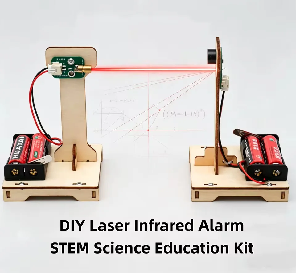 Modèle d'alarme laser infrarouge DIY, déclencheur contrôlé par la lumière, expérience scientifique de physique, jouet éducatif STEAM, cadeau