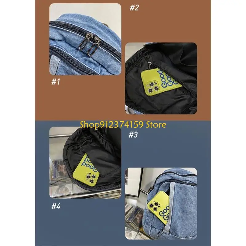 

G5AE Fashion Schoolbag Blue Jean Backpack Rucksack Daypack for Vacation Travelling