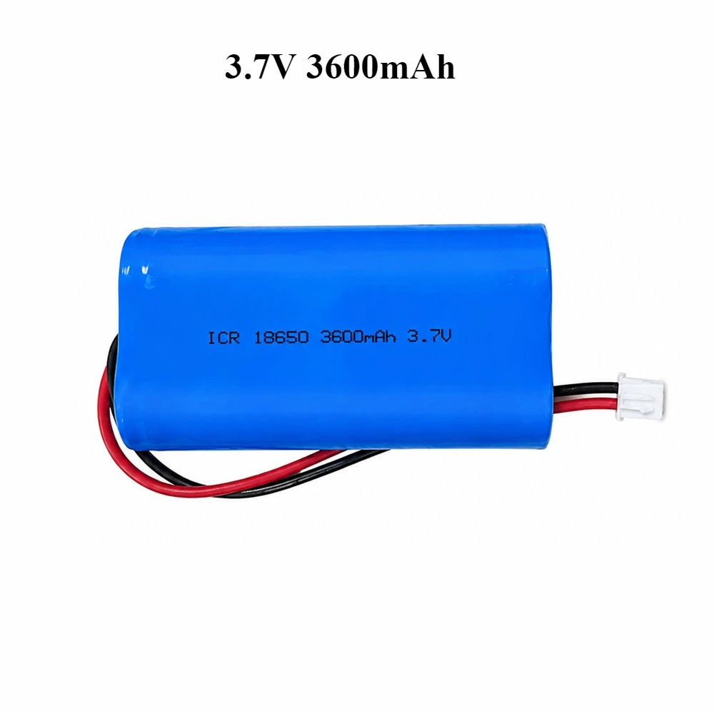 Bateria litowa 18650 3.7V 3600mAh/5200mAh do wielokrotnego ładowania, megafon, głośnik, monitory, światła LED, płytka ochronna + wtyczka XH2.54 — zdjęcie produktu 2
