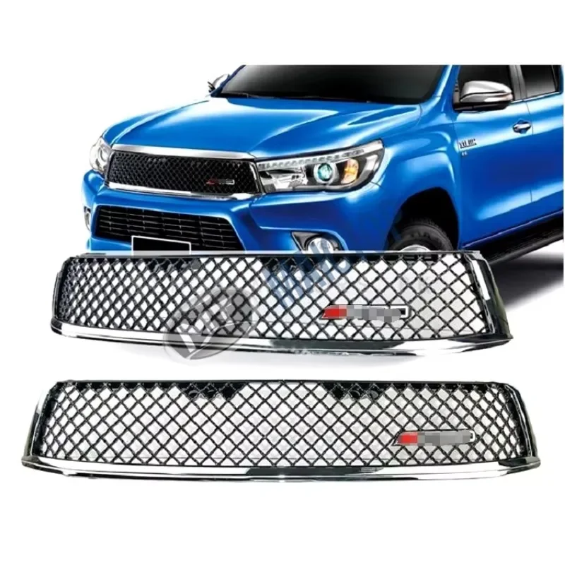 

Brand New Maictop Car Accessories Bumper Grille 2015-2017 ABS Grill Front Chrome Mesh for Hilux Revo Trd Standard Neutral Pac