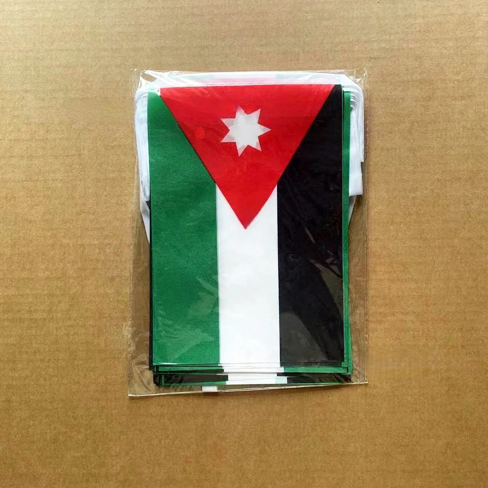 EOODLOVE 14×21 cm 20 pcs/lot Jordan Flag High Quality Polyester Small Jordan Flag Holiday Party Hanging Decorative Flag