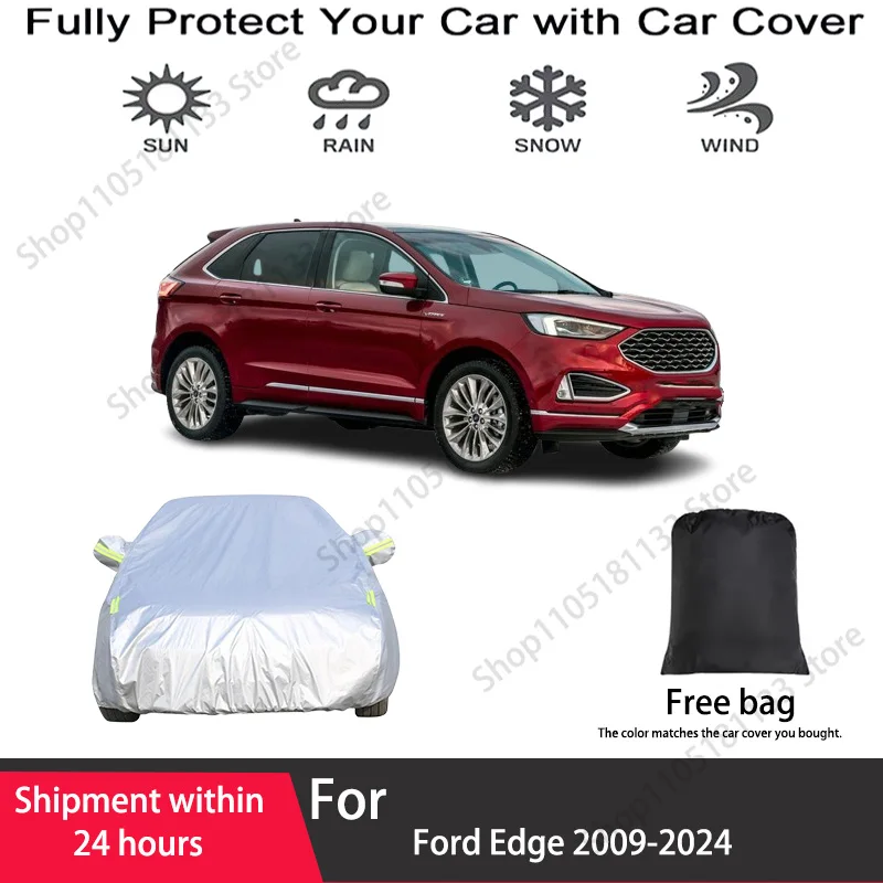 For Ford Edge Car Cover Custom Fit 2009-2024 Waterproof All Season Heavy Duty Protection Against Rain Snow UV Outdoor Indoor Use