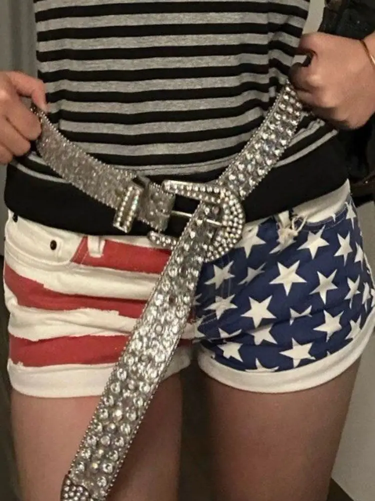 Retro Star-printed DENIM กางเกงขาสั้นผู้หญิงฤดูร้อน Y2k Slim ก้น Super กางเกงขาสั้นกางเกงยีนส์กางเกงร้อน