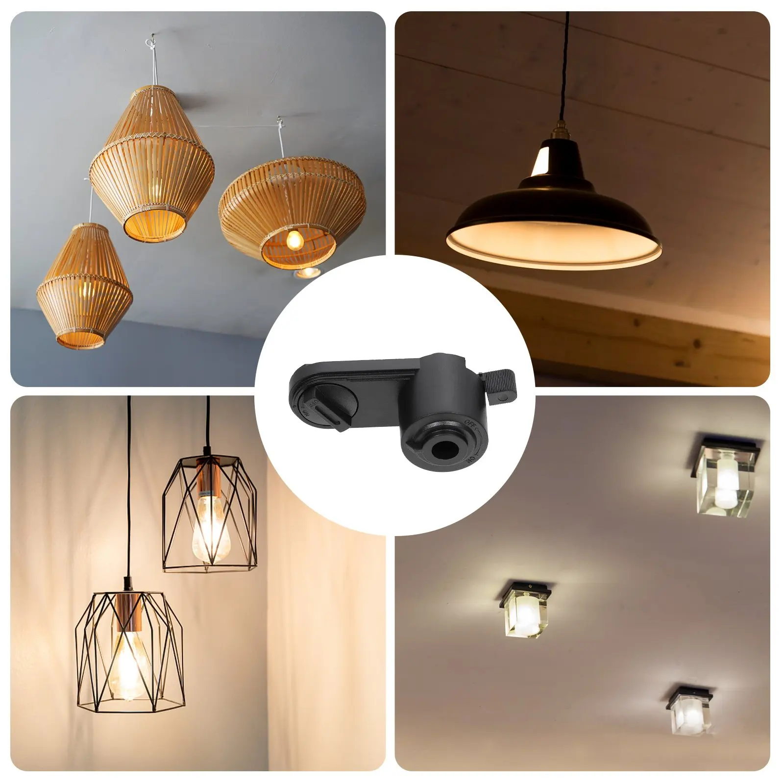 

Pc Material Track Light Adapter Heavy Duty Rail Connector for Bulb Use with 2 Conduct Wires Included