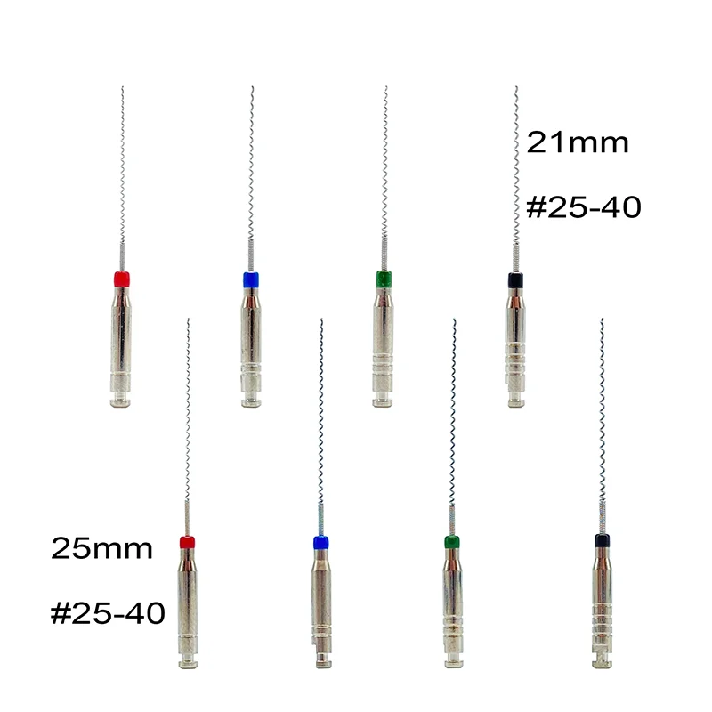 4pcs/Box 21/25mm #25-40 Dental Rotary Paste Carriers Spiral Filler Lentulo Assorted Engine Filling Paste Dentist Materials Tools