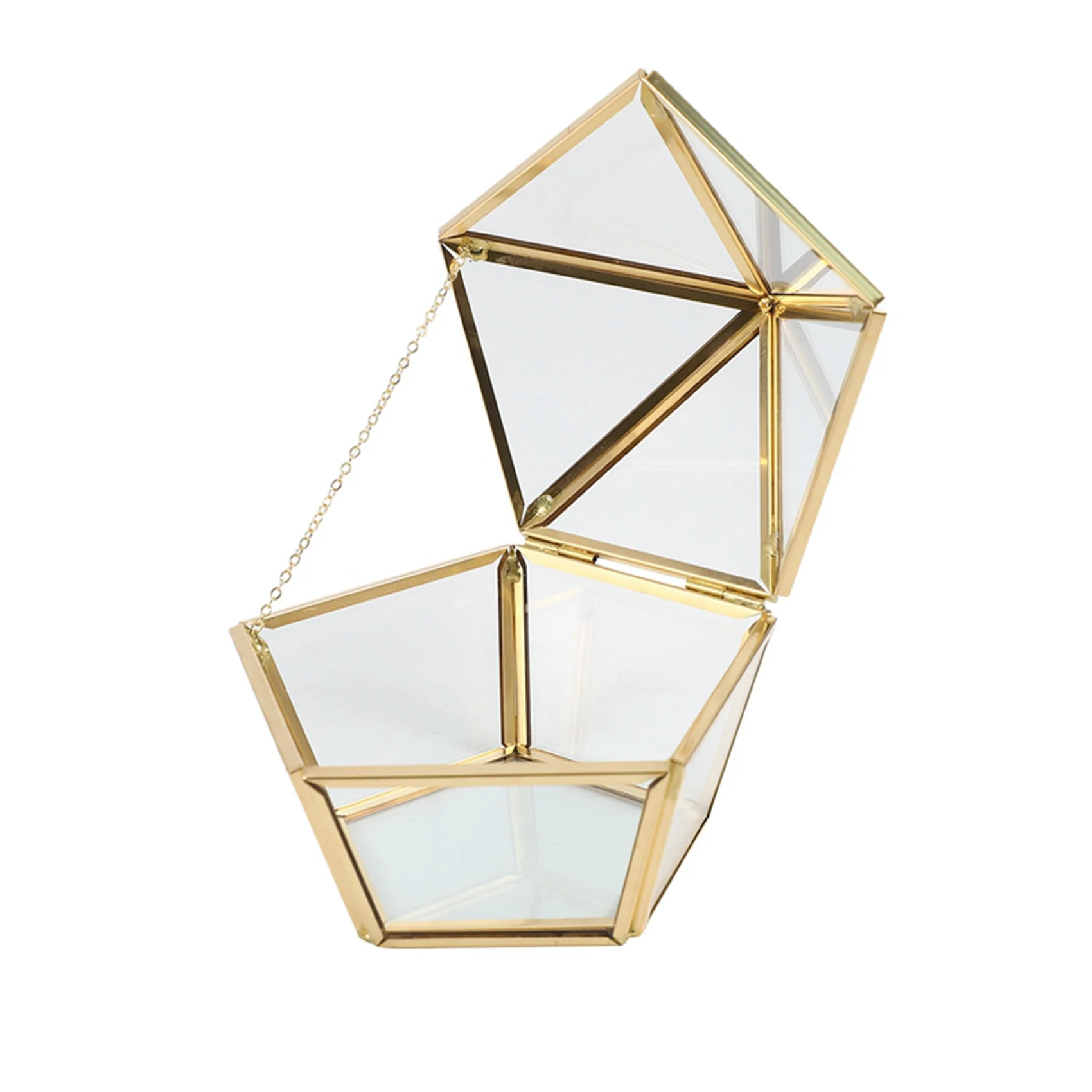 BAAE 2X Glass Ring Box Wedding Jewelry Case Immortal Flower Glass Cover Creative Home Decoration