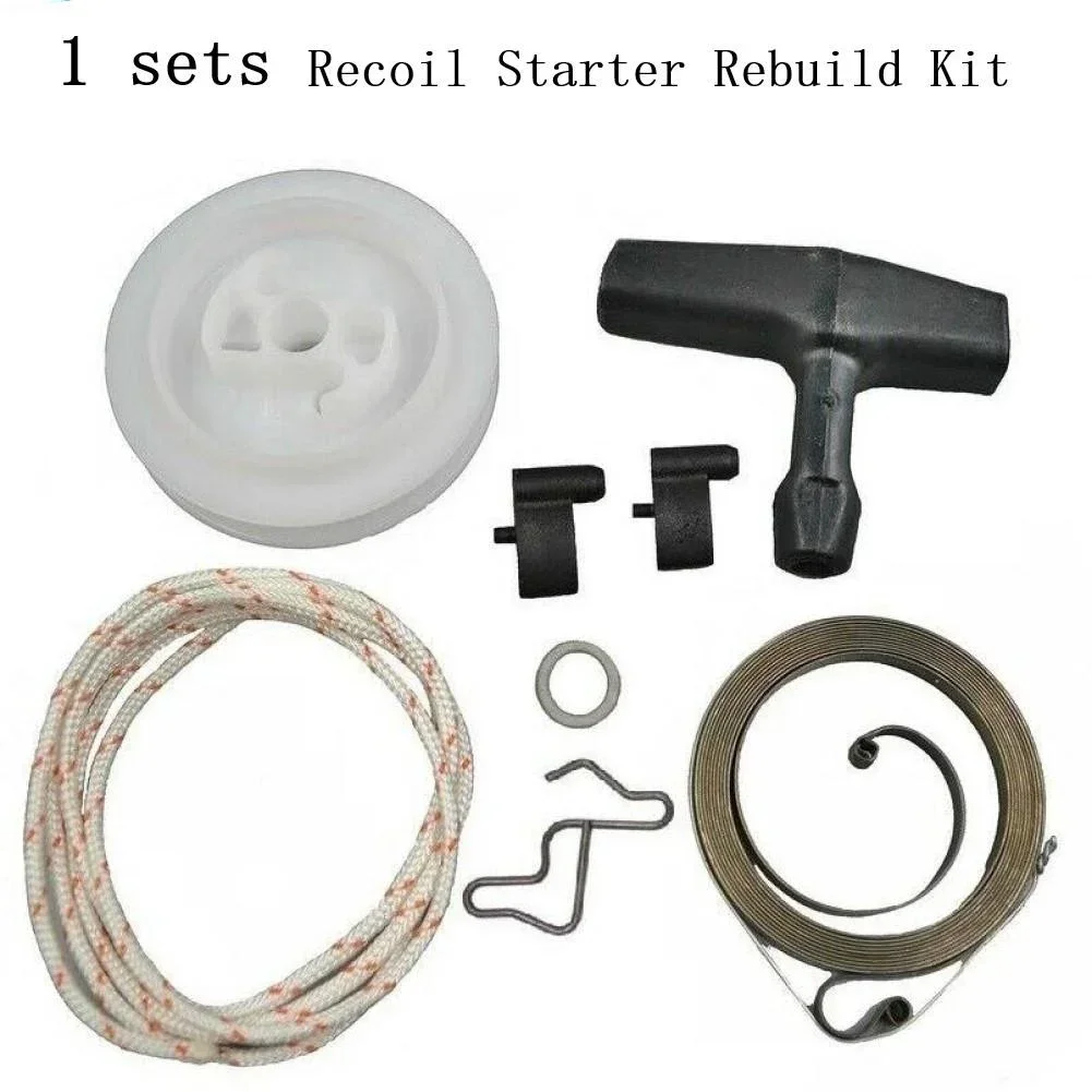 7 PÇS/SET Recoil Rewind Spring Starter Polia Alça Corda Pawl Reconstruir Kit Para Stihl 034 036 044 MS340 MS360 MS361 Motosserra