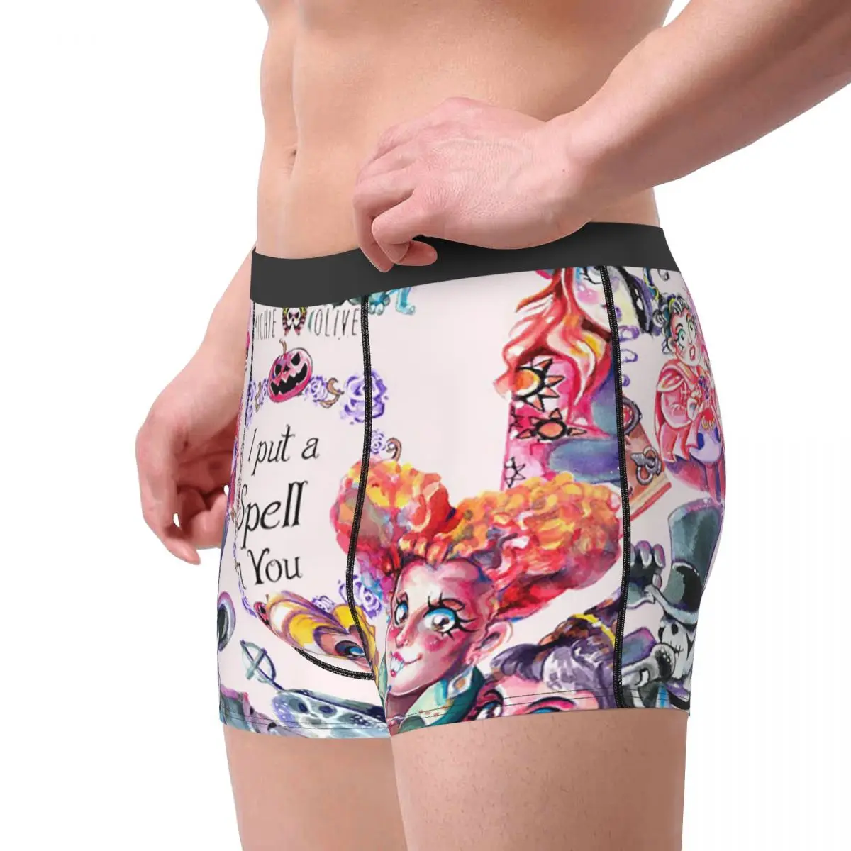 Men Halloween Witches Boxer Shorts Panties Soft Underwear American Fantasy Film Homme Humor Underpants