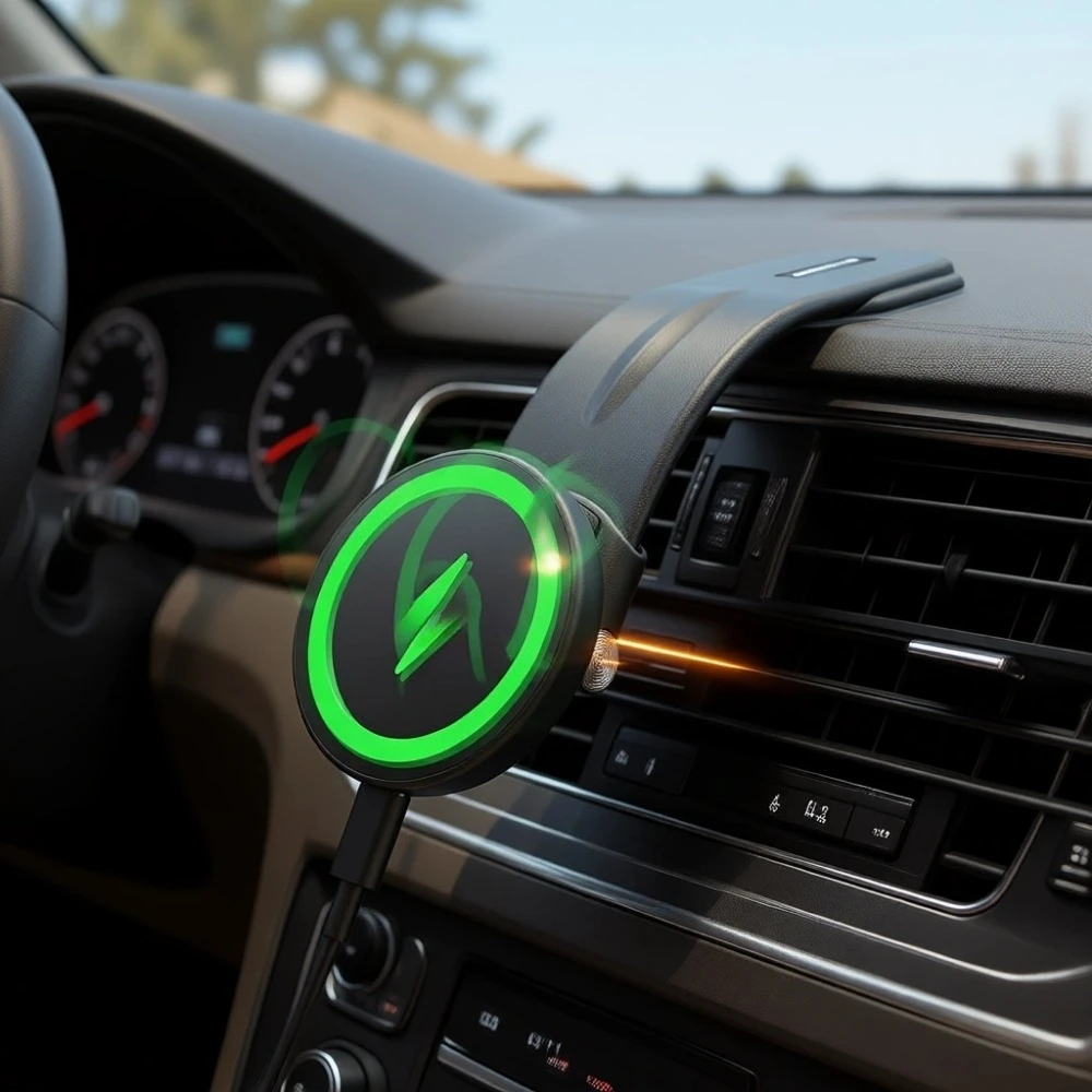 

15W Magnetic Wireless Car Mount Charger 360 Degree Adjustable Aluminum Alloy Arm Cell Phone Holder Gift