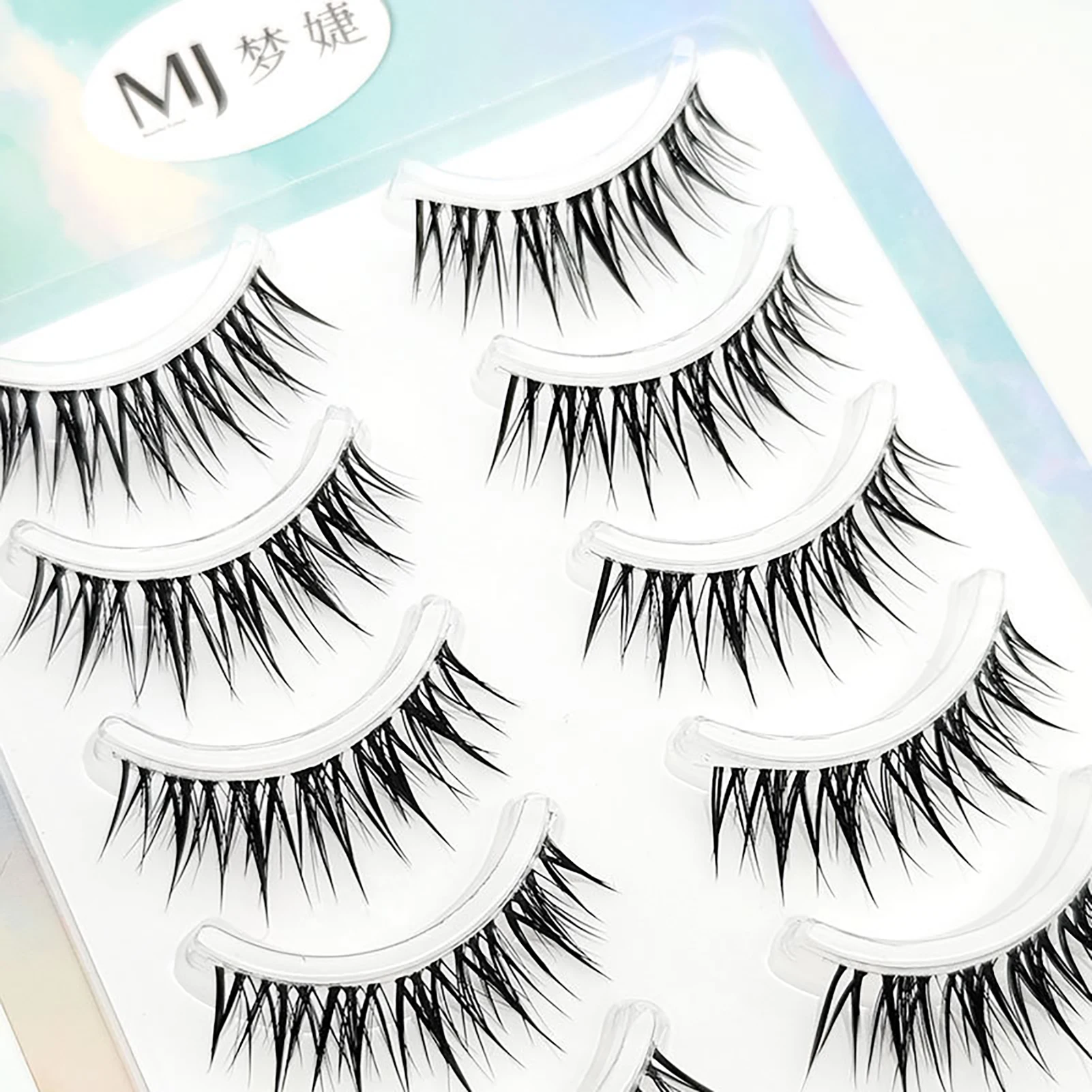5 Pairs Girls Group Wispy False Eyelashes Cross Manga Eye Lashes Fluffy Volume Long Thick For Women Makeup Diy Eyelash Extension
