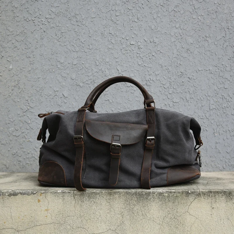 

Canvas Travel Handbag Duffel Bag Men's Weekend Bag Large Capacity Leisure Crossbody Bag