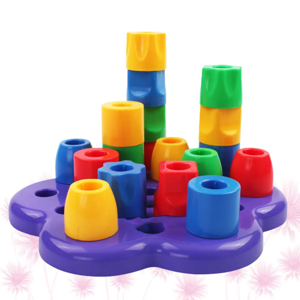 1pc Rainbow Stacking Colored Shape Sorting Blocks Early Learning Game For Toddlers Skill Development Building Blocks Educational